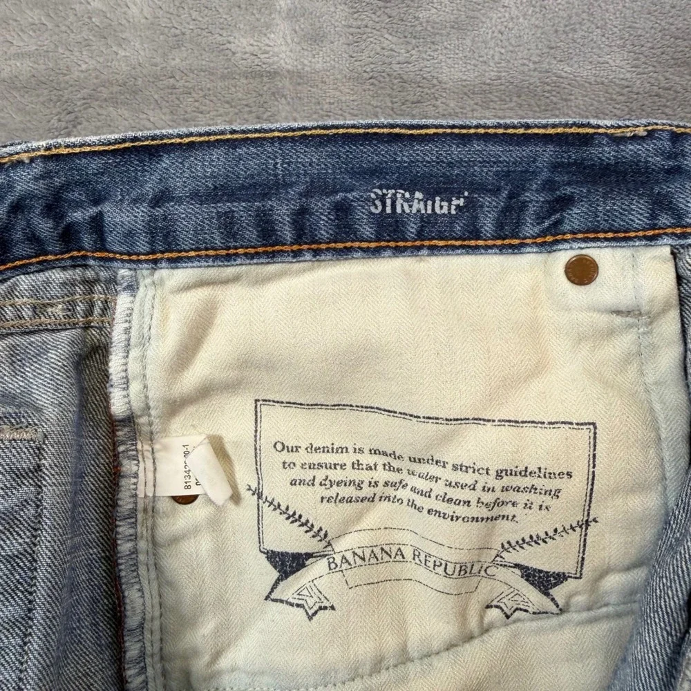 Banana Republic‎ Vintage Straight Jeans Men's Size 33x30 Blue Medium Wash Denim